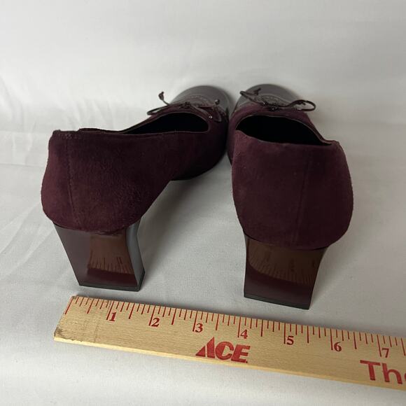 COMME CA DU MODE Burgandy Leather Pump Heels Size 22.5 Japan, US 7.5 - Picture 5 of 11
